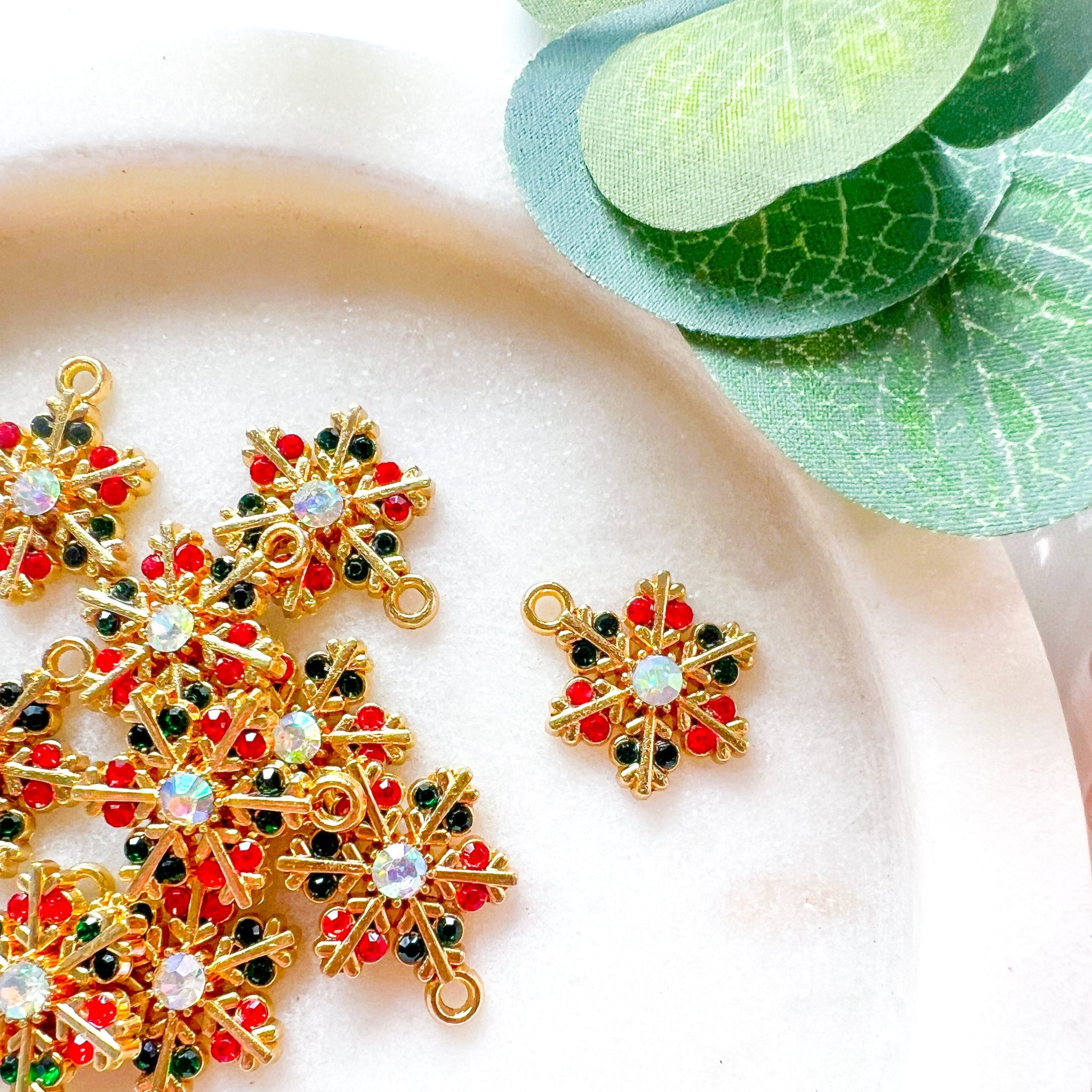 "Christmas Snowflake" Charm (10 pcs) - Kit & Co.Jewelry Findings