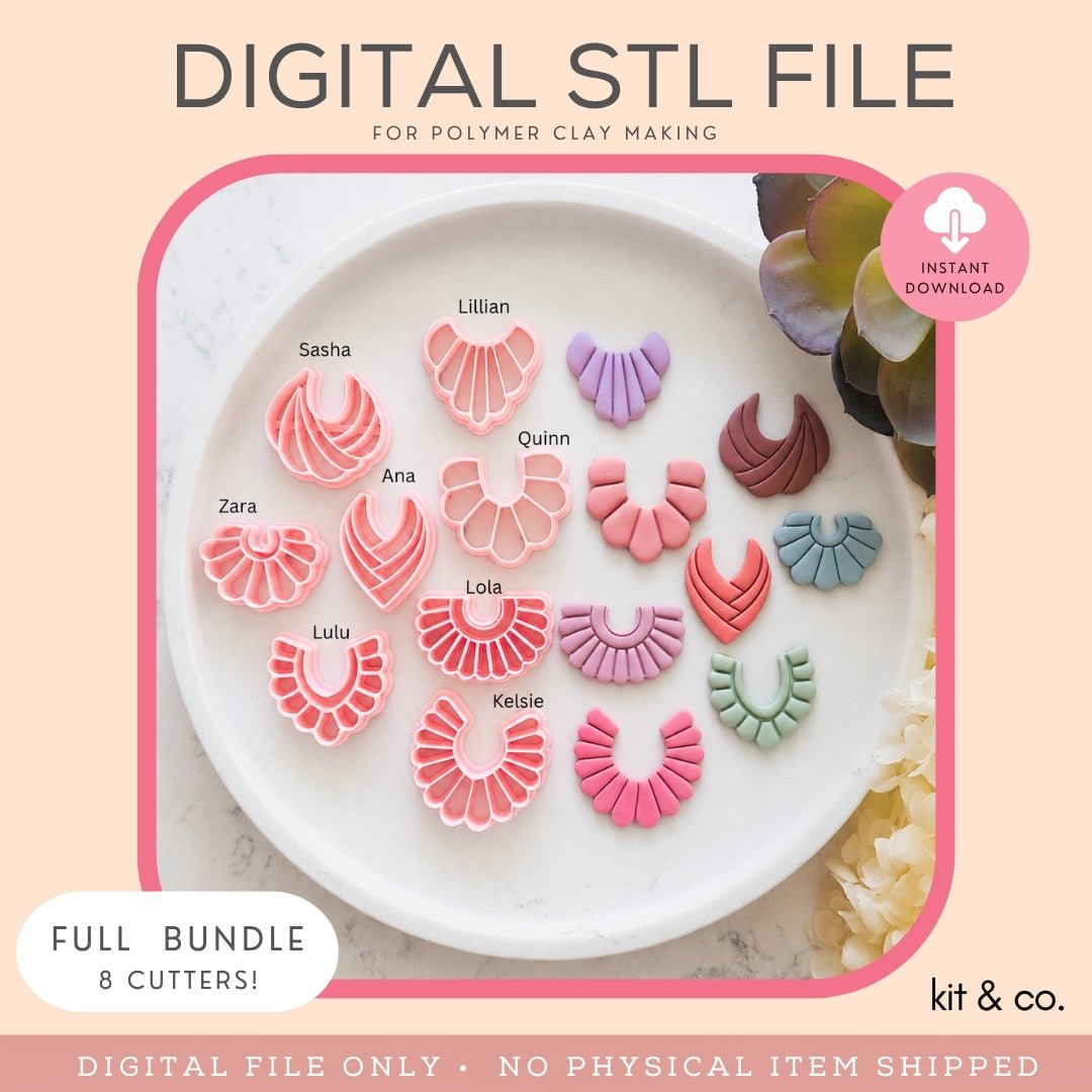 Deco Fan Collection - STL FILE DOWNLOAD - Kit & Co.STL Digital FileSasha Cutter STL