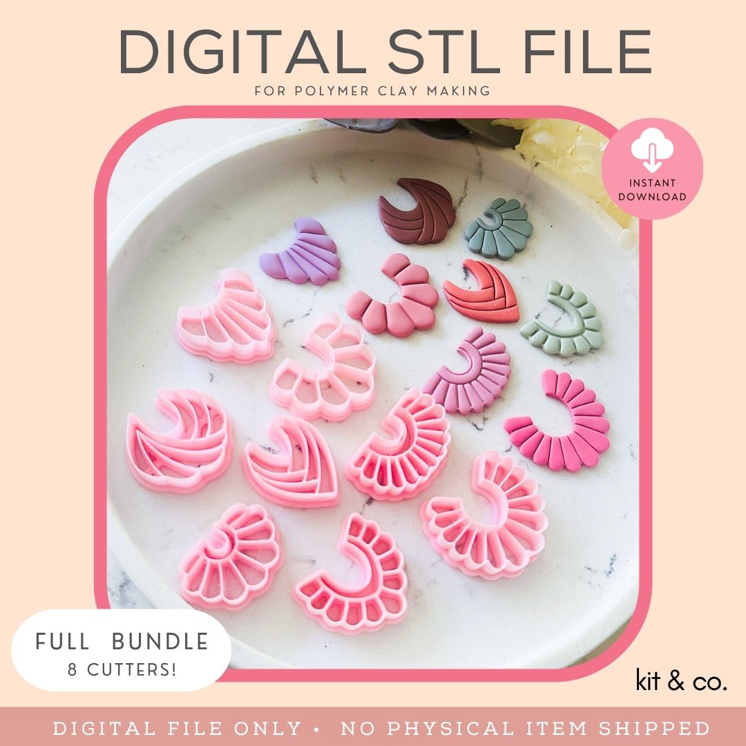 Deco Fan Collection - STL FILE DOWNLOAD - Kit & Co.STL Digital FileSasha Cutter STL