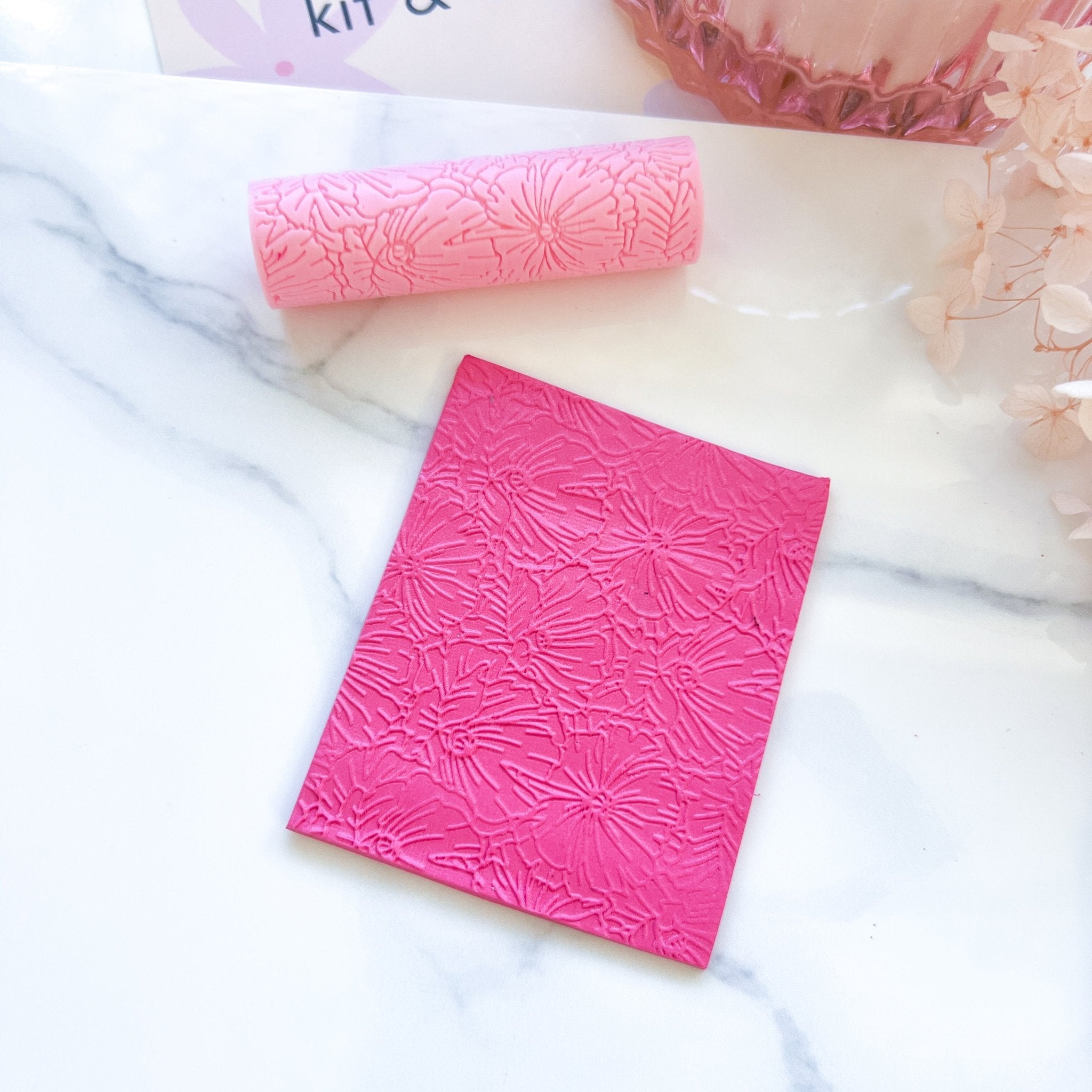 "Blooming Rose" PLA Texture Roller - Kit & Co.Texture Roller ResinEmboss