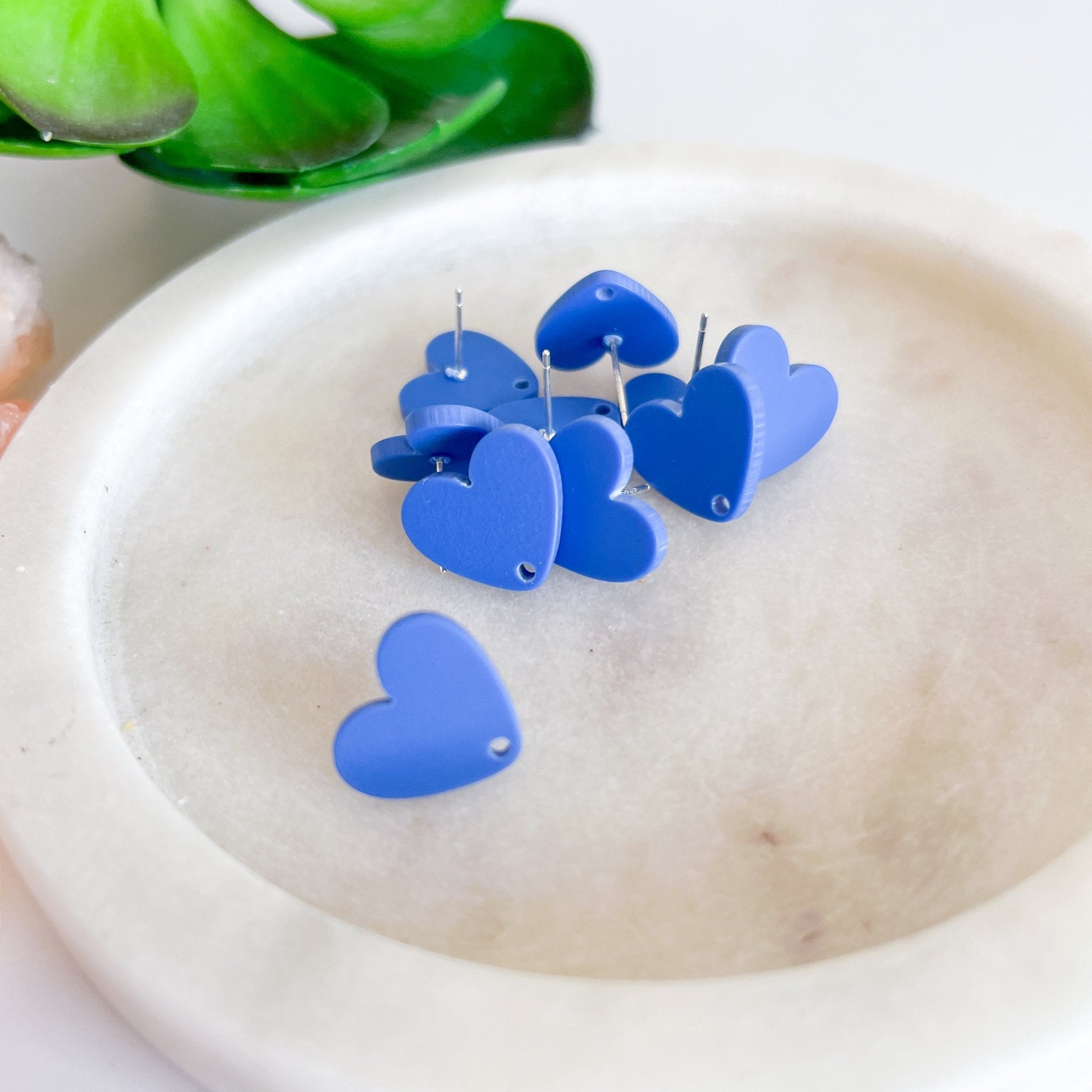 Heart Acrylic Earring Posts - Choose Colour (10pc) - Kit & Co.ToolsBaby Pink