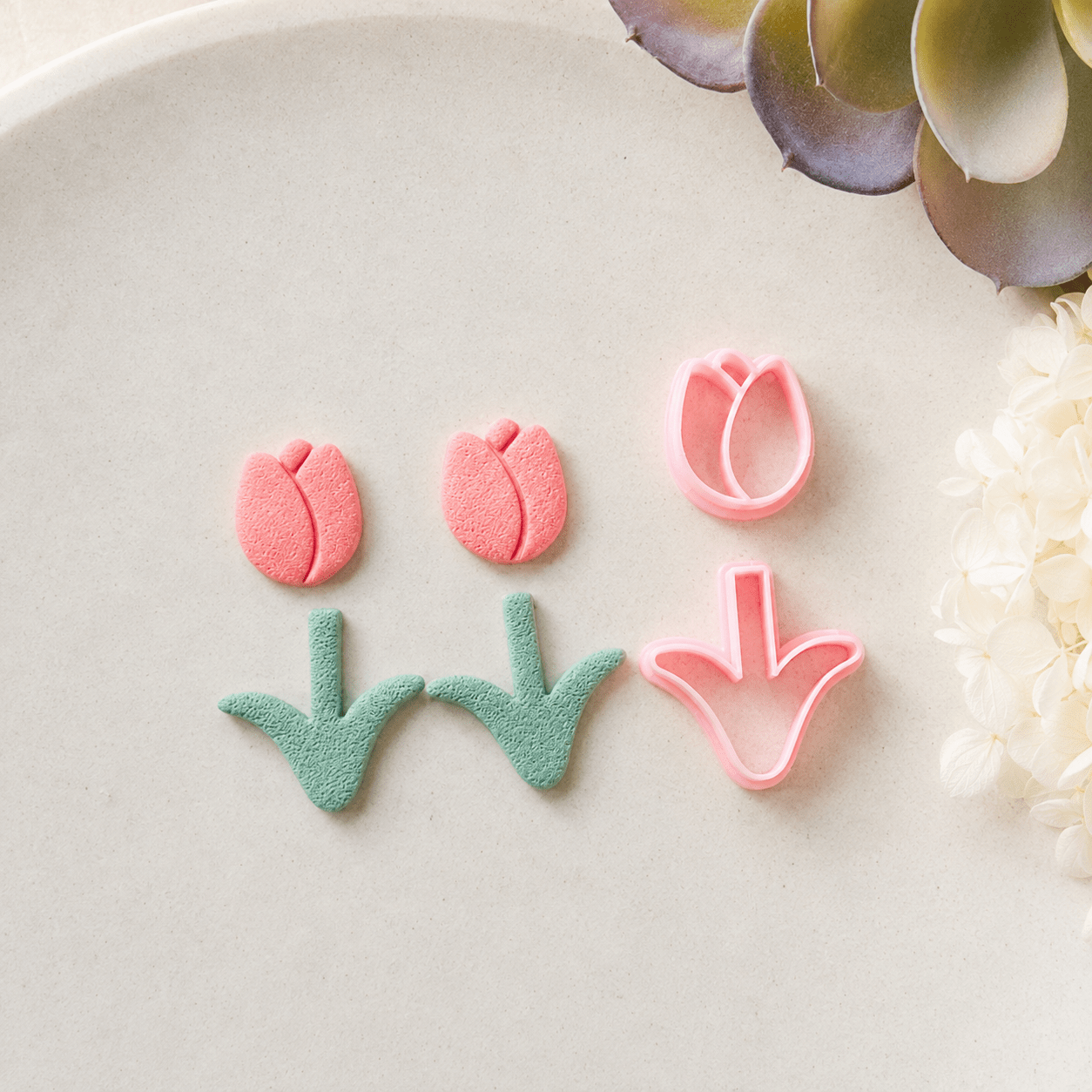 "Tulip & Stem Set" Clay Cutters - Kit & Co.CutterFlower & Stem Set