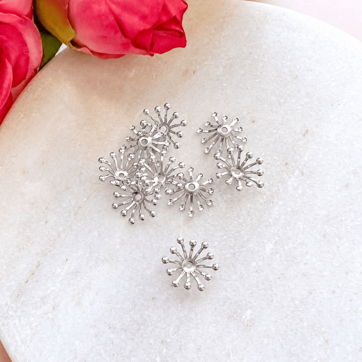 Brass Stamen 1 Silver (10pc) - Kit & Co.Jewelry Findings