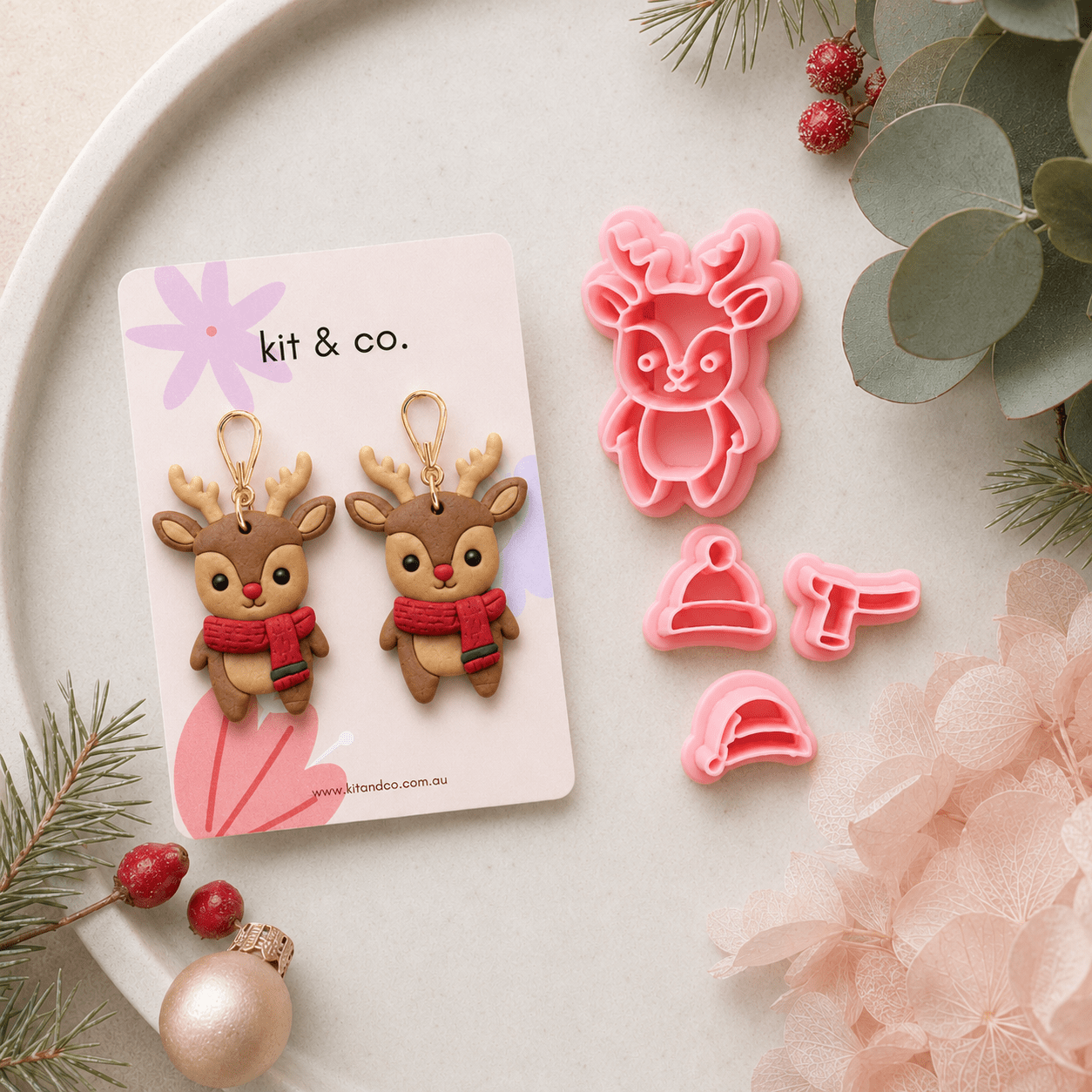 Christmas Characters - Mix & Match Collection - Kit & Co.CutterReindeer & Accessories (4pc)