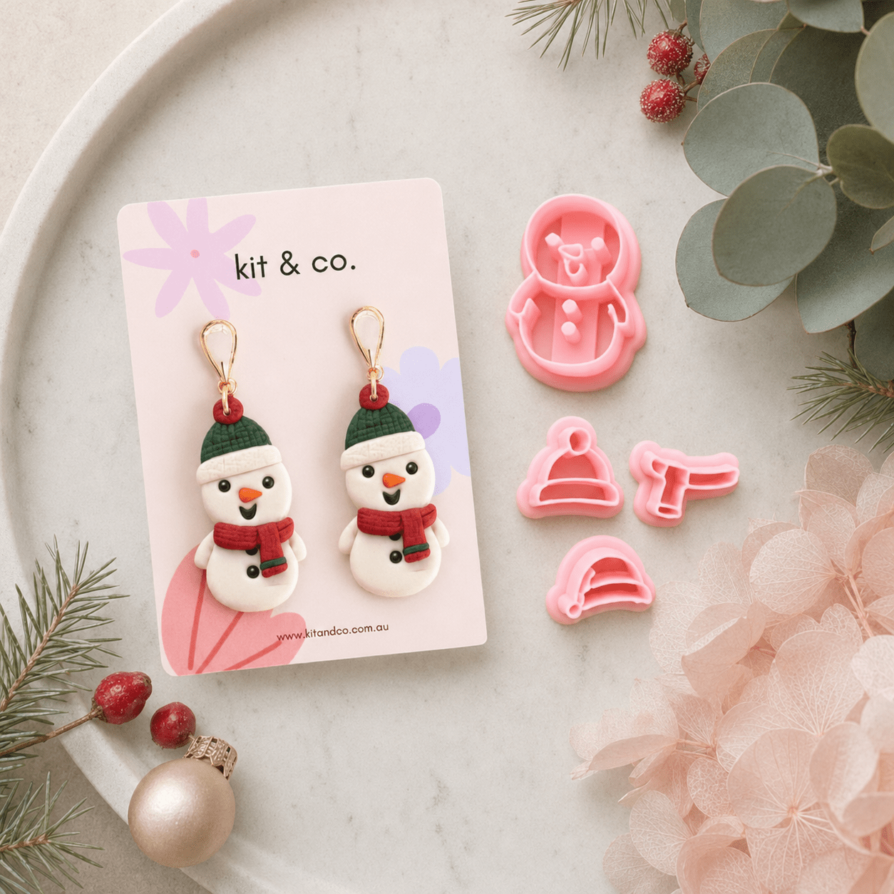 Christmas Characters - Mix & Match Collection - Kit & Co.CutterSnowman & Accessories (4pc)