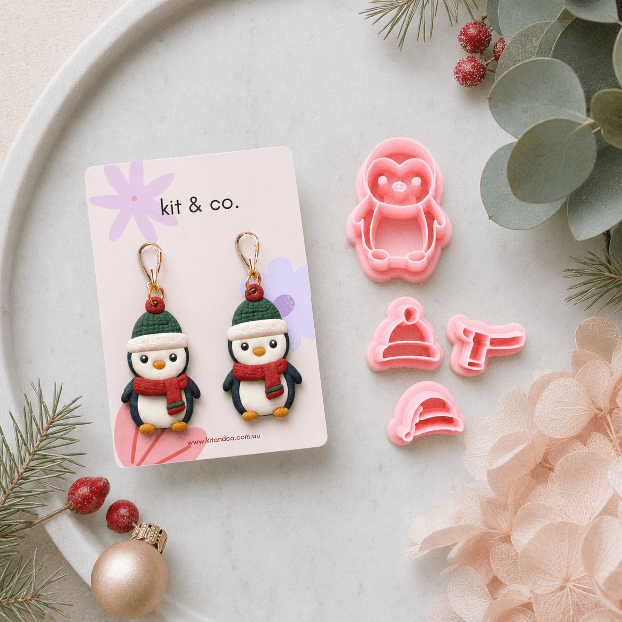 Christmas Characters - Mix & Match Collection - Kit & Co.CutterPenguin & Accessories (4pc)