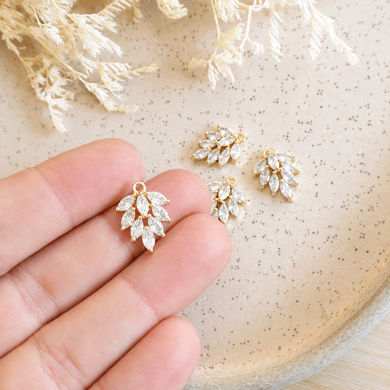 CZ Charm 1 - 4pcs - Kit & Co.Jewelry Findings