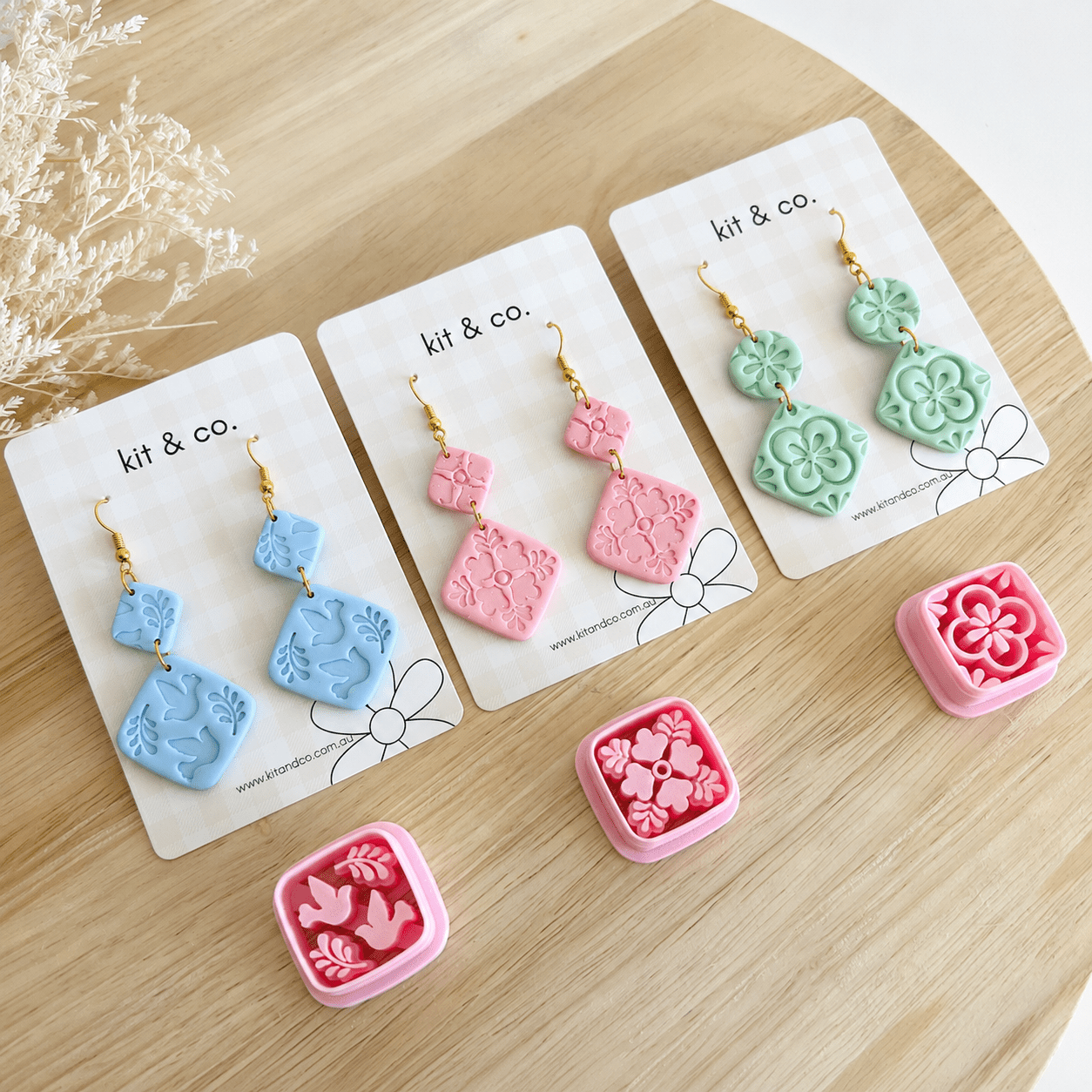 Floral Tile Clay Cutters - Kit & Co.CutterBundle of 3