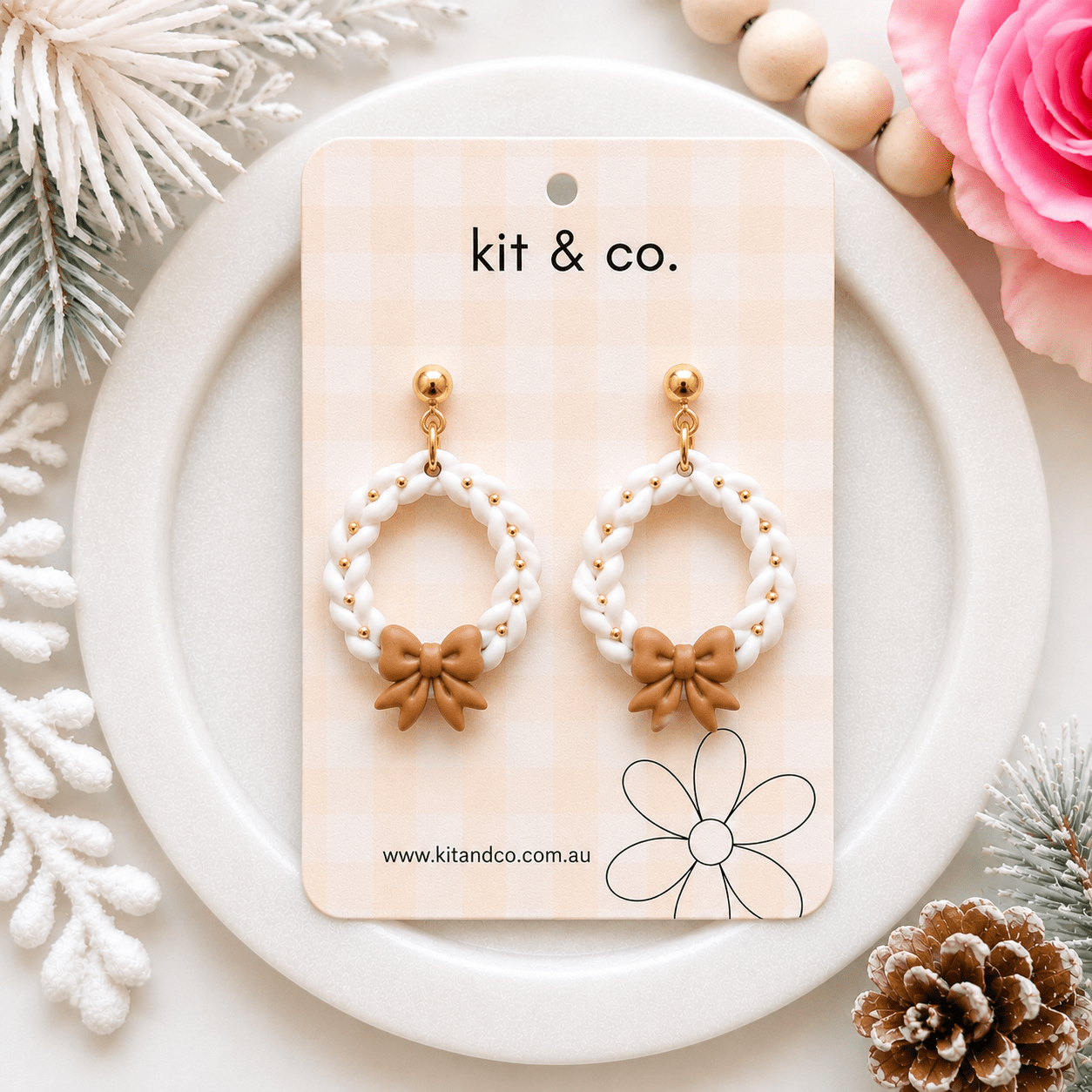 "Wreath with Bow" Clay Cutter Set - Kit & Co.Cutter