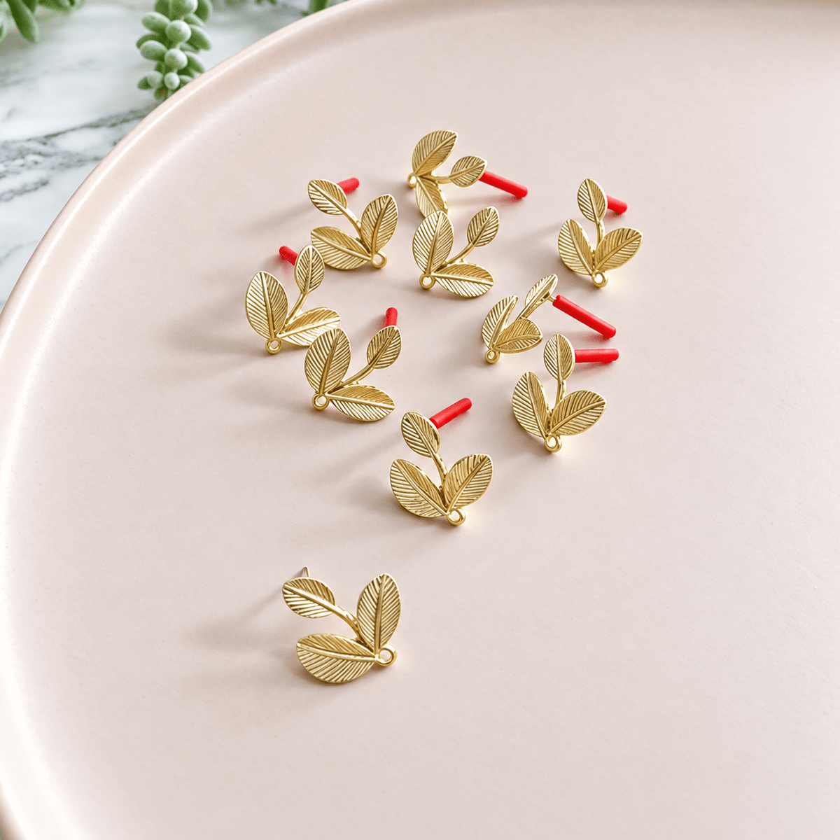 "Frond" - Earring Post (10 pcs) - Kit & Co.Tools