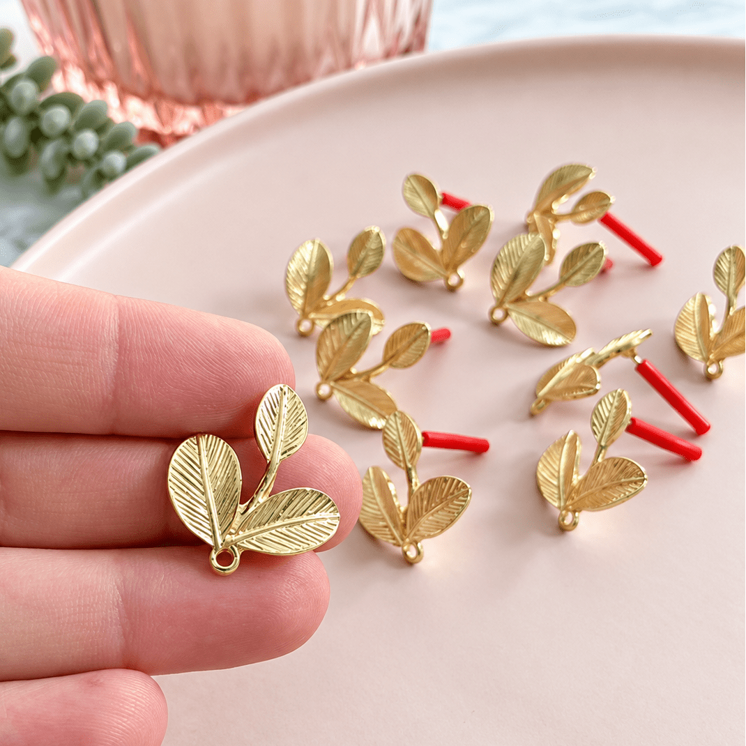 "Frond" - Earring Post (10 pcs) - Kit & Co.Tools