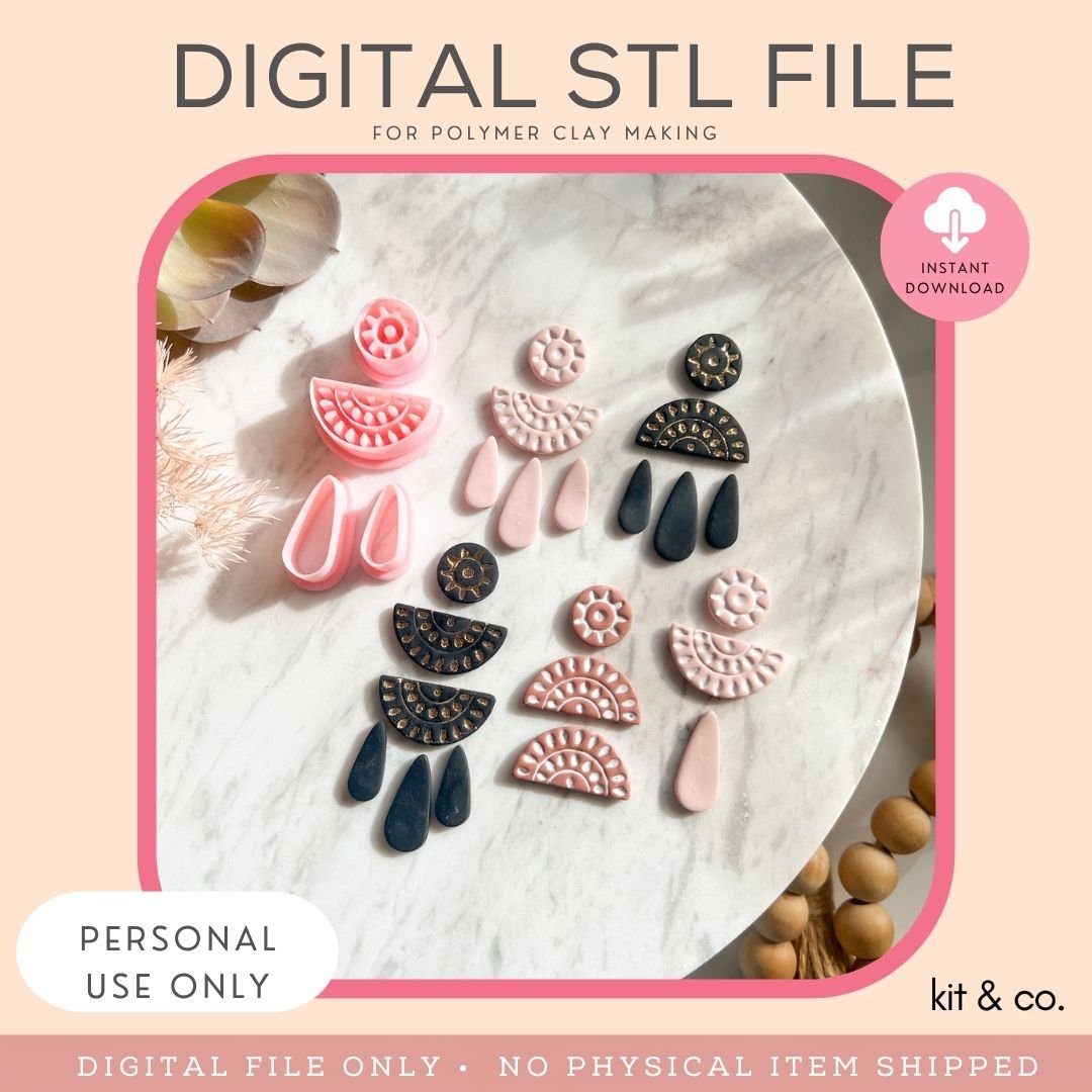 "Clementine" Clay Cutter Set (4pc) - STL FILE DOWNLOAD - Kit & Co.STL Digital File