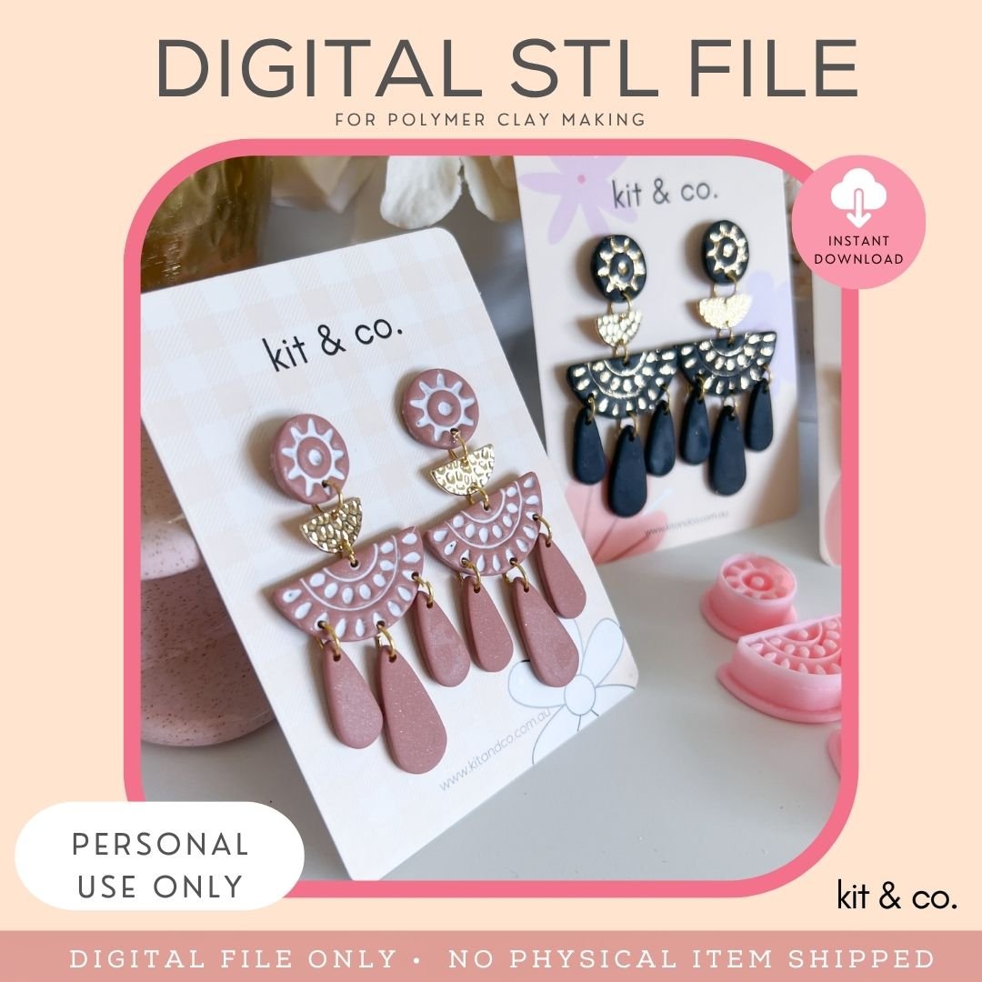 "Clementine" Clay Cutter Set (4pc) - STL FILE DOWNLOAD - Kit & Co.STL Digital File
