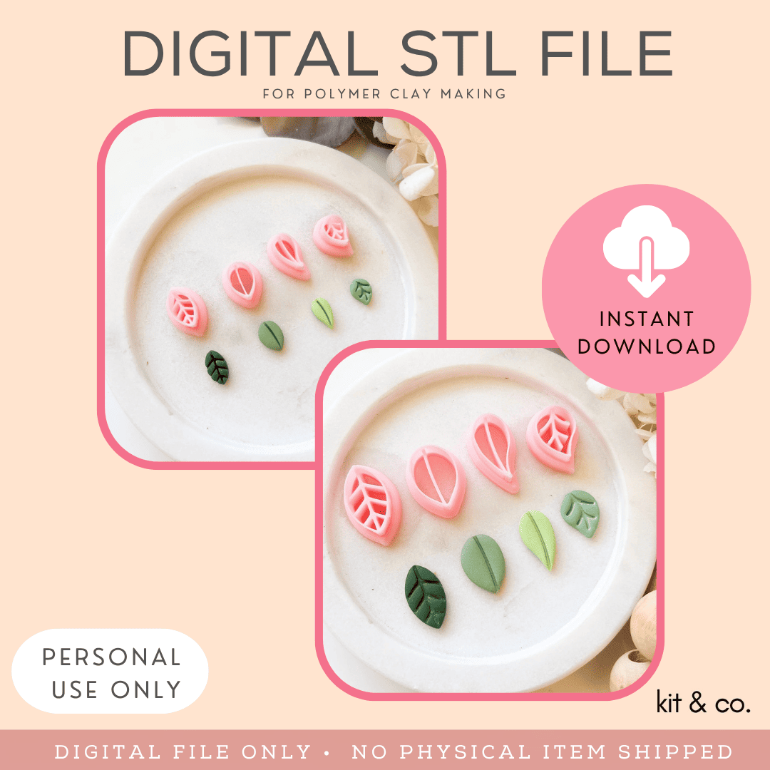 "Mini & Stud Leaf Sets" - STL FILE DOWNLOAD - Kit & Co.STL Digital File