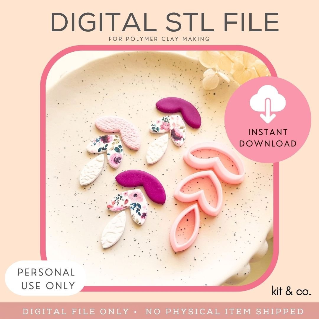 "Nested Leaf Set" - STL FILE DOWNLOAD - Kit & Co.STL Digital File