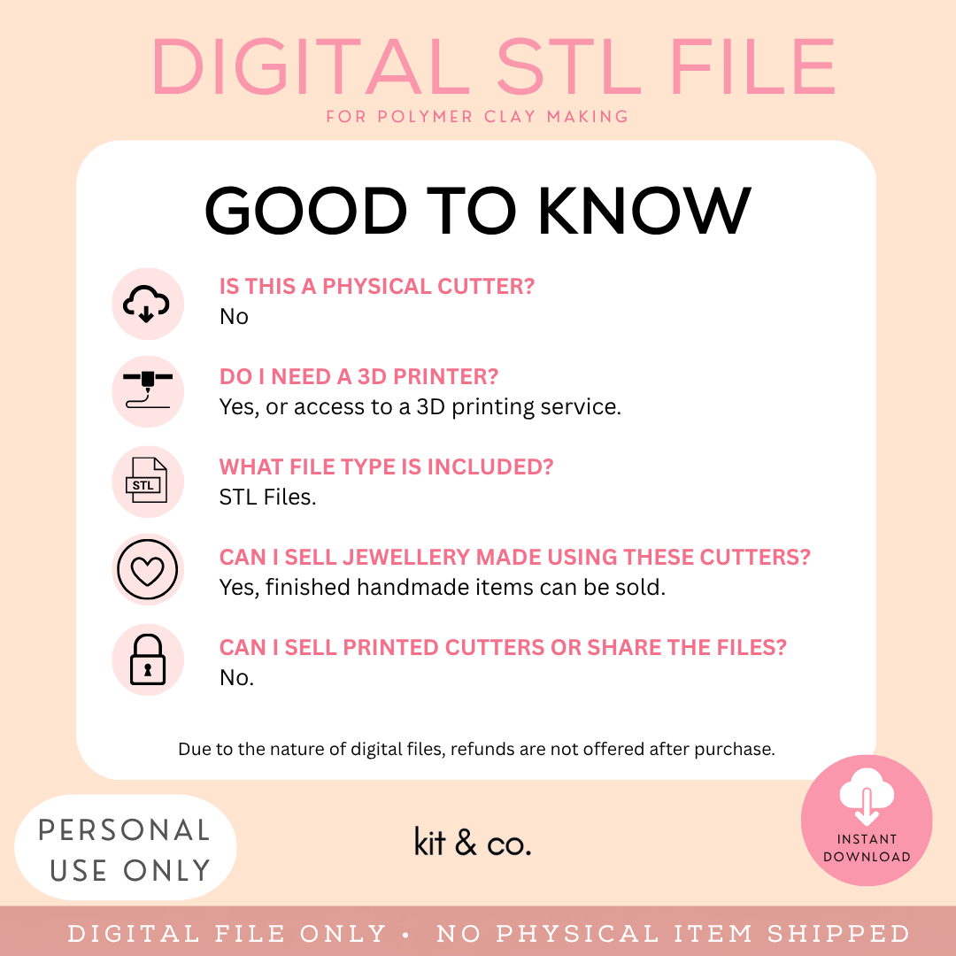 "Brilliant Basics" - STL FILE DOWNLOAD - Kit & Co.STL Digital File