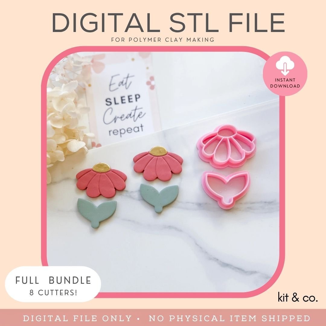 "Daisy & Stem Set" - STL FILE DOWNLOAD - Kit & Co.STL Digital File
