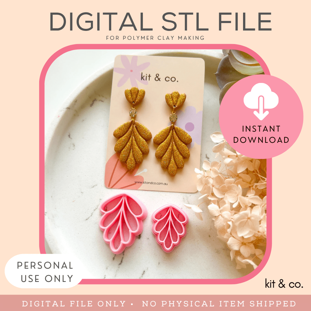 "Elegant Leaf" - STL FILE DOWNLOAD - Kit & Co.STL Digital File