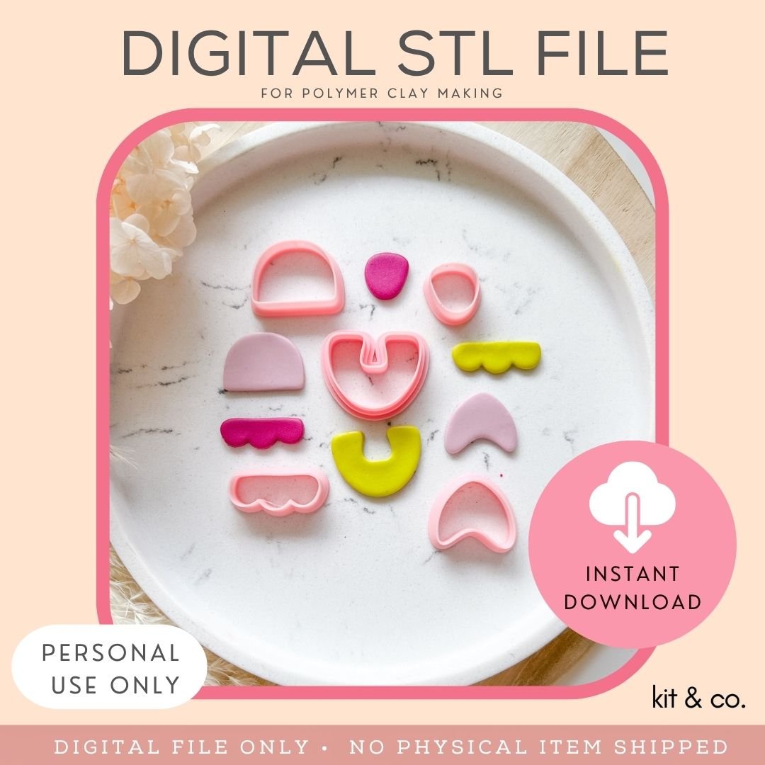 "Fun Organic Shapes Bundle" - STL FILE DOWNLOAD - Kit & Co.STL Digital File