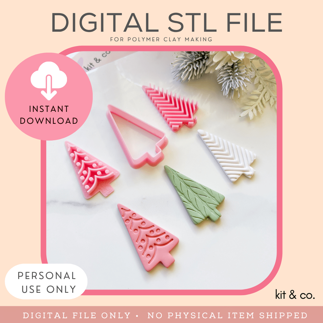 "Skandi Christmas Tree" 3pc Set - STL FILE DOWNLOAD - Kit & Co.STL Digital File