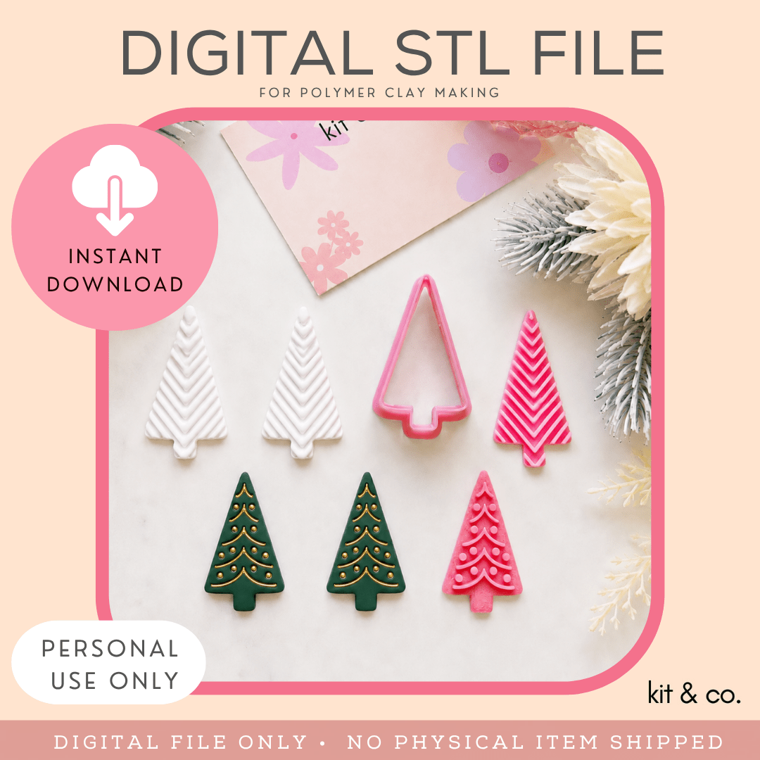 "Skandi Christmas Tree" 3pc Set - STL FILE DOWNLOAD - Kit & Co.STL Digital File