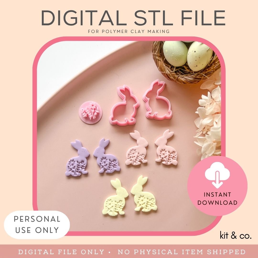 "Floral Bunny" - STL FILE DOWNLOAD - Kit & Co.STL Digital File