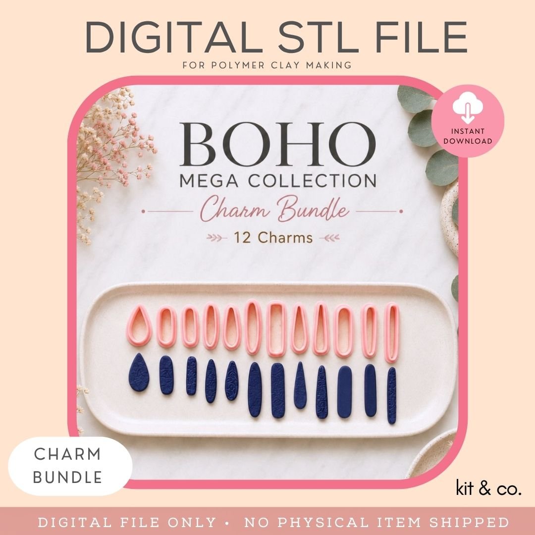 Boho Mix & Match Collection - STL FILE DOWNLOAD - Kit & Co.STL Digital FileCharm Bundle