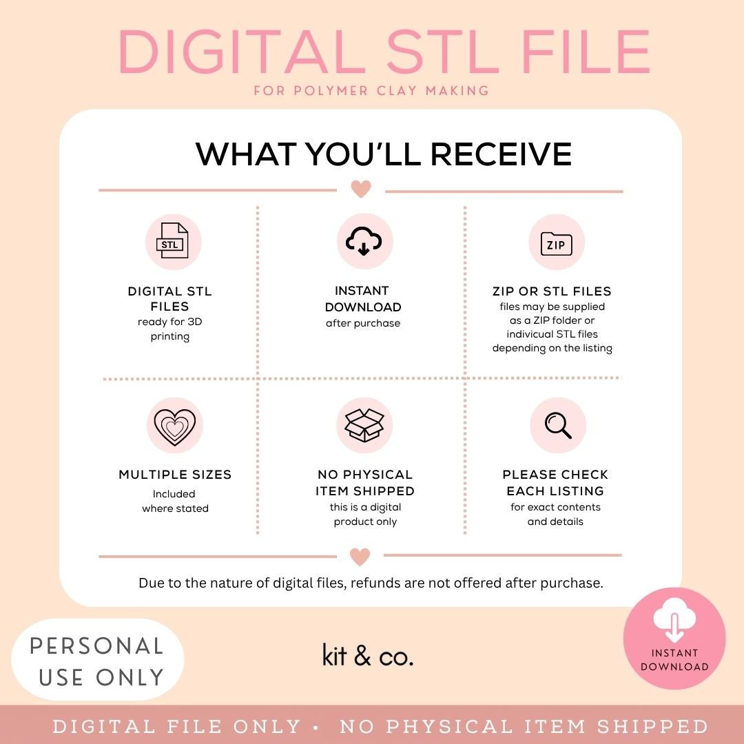Extruded Collection - STL FILE DOWNLOAD - Kit & Co.STL Digital FileAll Cutters (9pc)