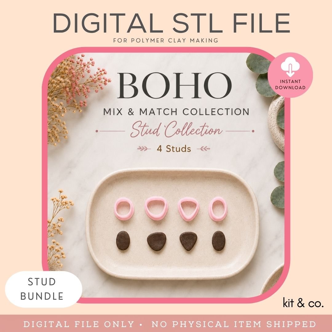Boho Mix & Match Collection - STL FILE DOWNLOAD - Kit & Co.STL Digital FileStud Bundle