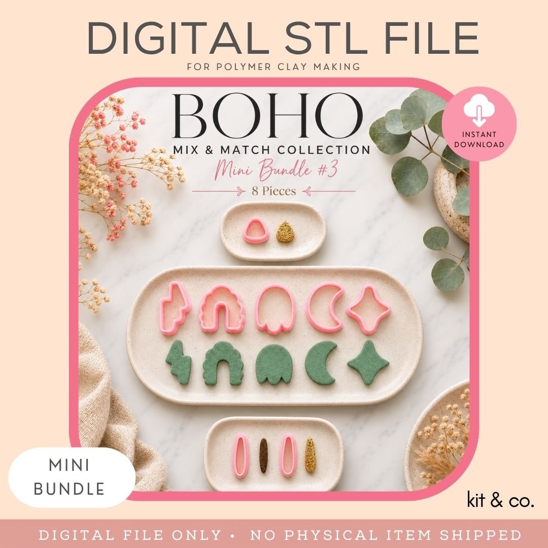 Boho Mix & Match Collection - STL FILE DOWNLOAD - Kit & Co.STL Digital FileMini Bundle 3