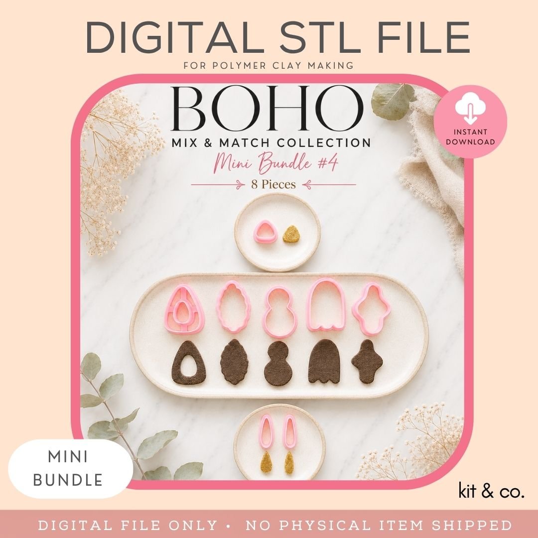 Boho Mix & Match Collection - STL FILE DOWNLOAD - Kit & Co.STL Digital FileMini Bundle 4