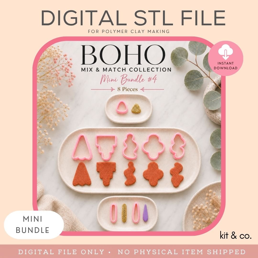 Boho Mix & Match Collection - STL FILE DOWNLOAD - Kit & Co.STL Digital FileMini Bundle 5