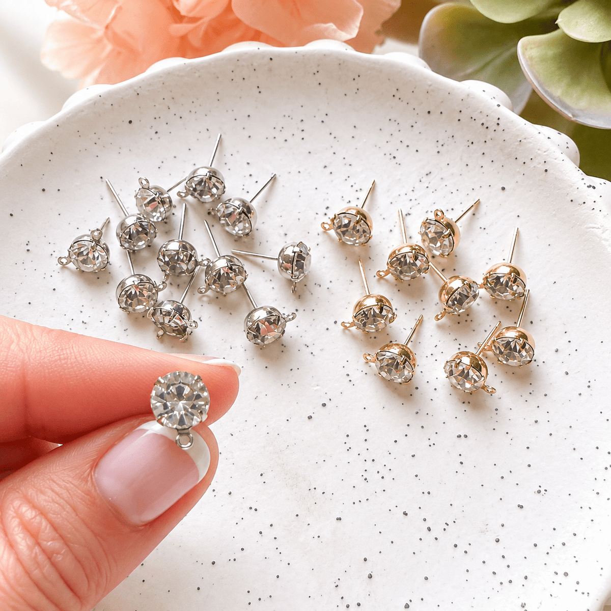 "Rhinestone Posts" NEW Choose Colour - Kit & Co.ToolsGold