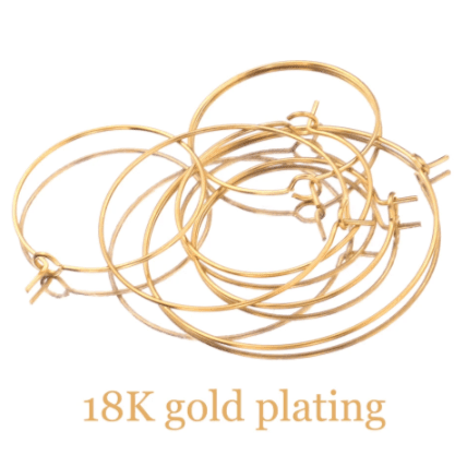30mm Gold Hoop Earrings - Surgical Stainless Steel 20pcs - Kit & Co.Jewellry Supplies