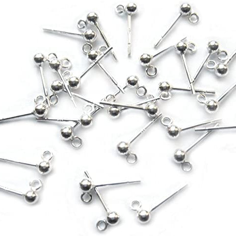 kitandco.com.au 5mm Ball Post- Silver - 50 pcs