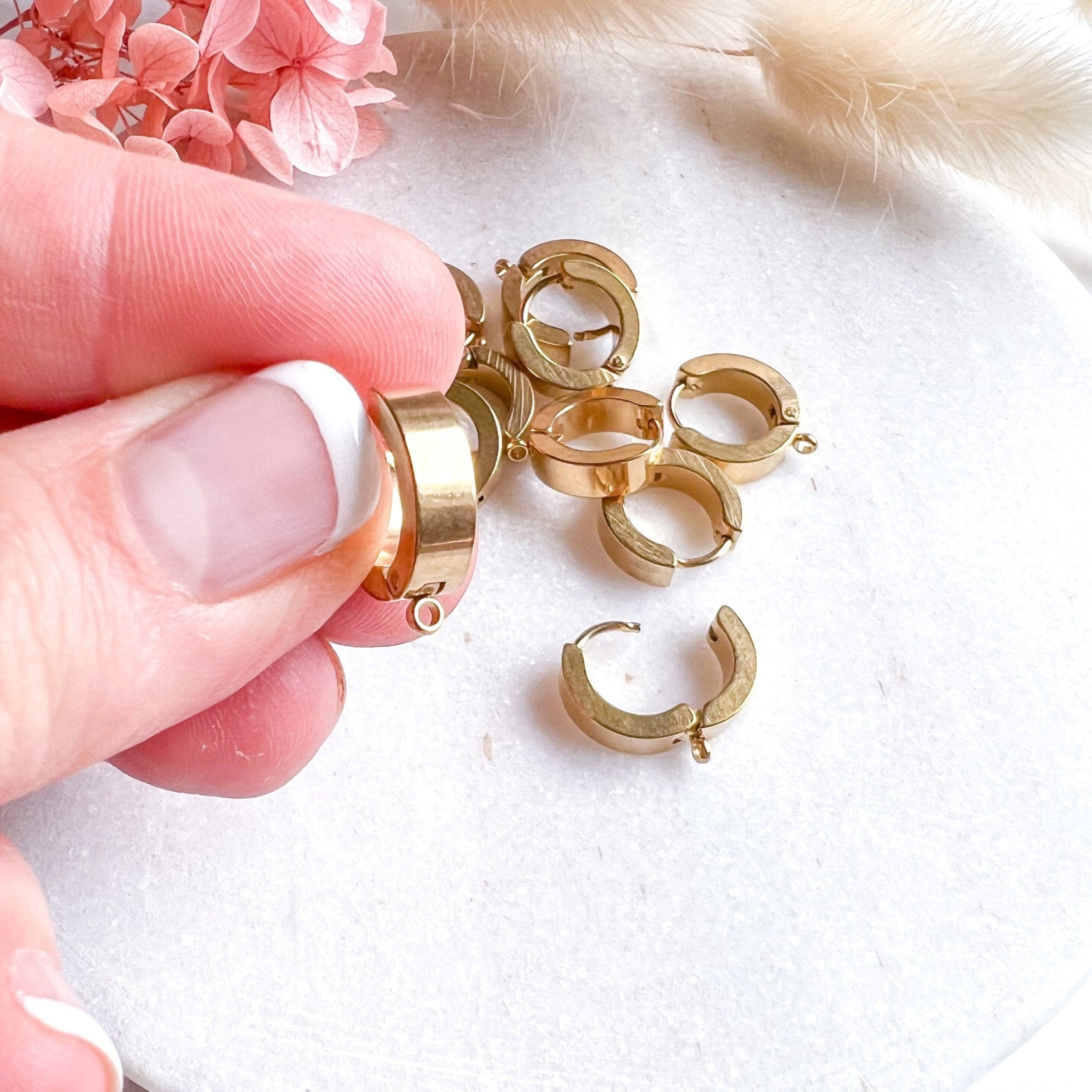 Stainless Steel Huggie Hoops - 10pcs Gold - Kit & Co.Cat Supplies