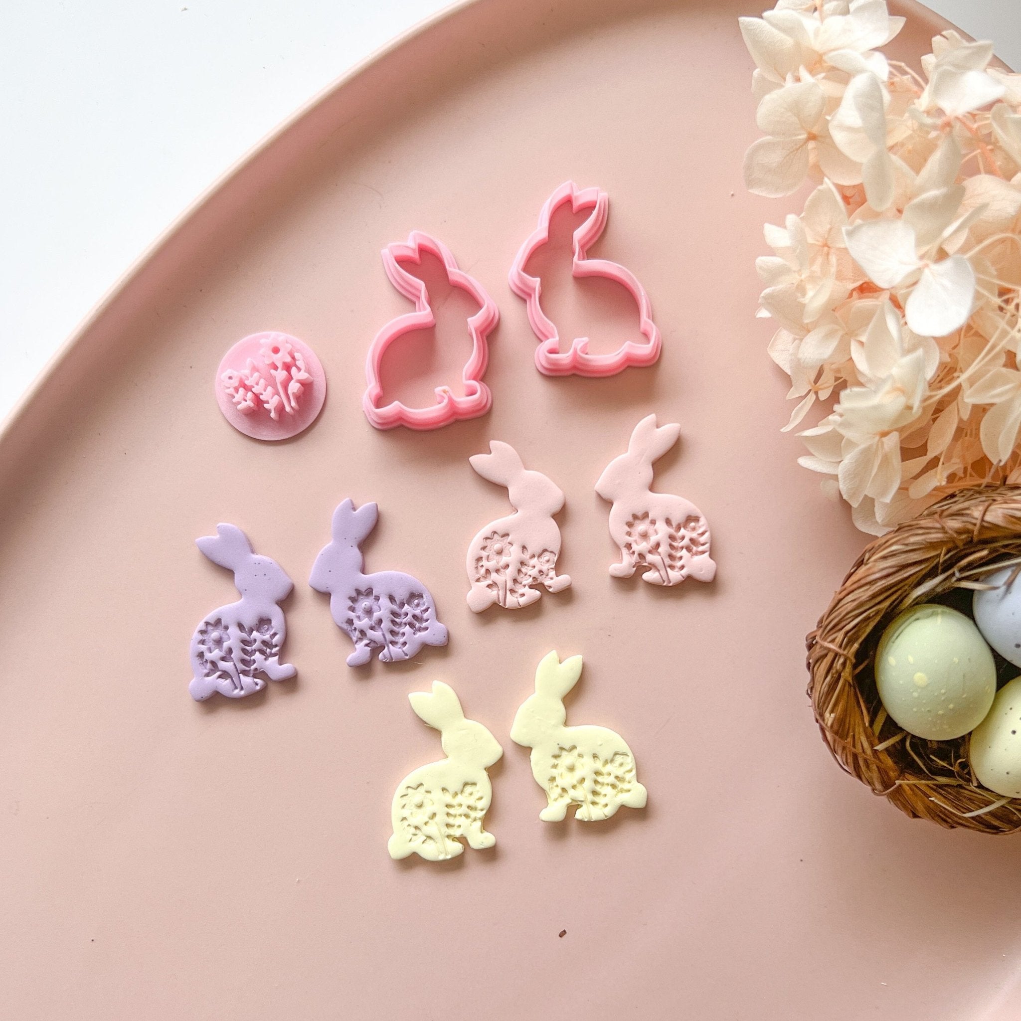 "Floral Bunny" Cutter & Stamp Set (3pc) - Kit & Co.Cutter