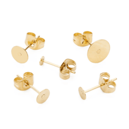 Earring Post & Back Gold - 200 pcs - Kit & Co.Jewellry Supplies6mm base