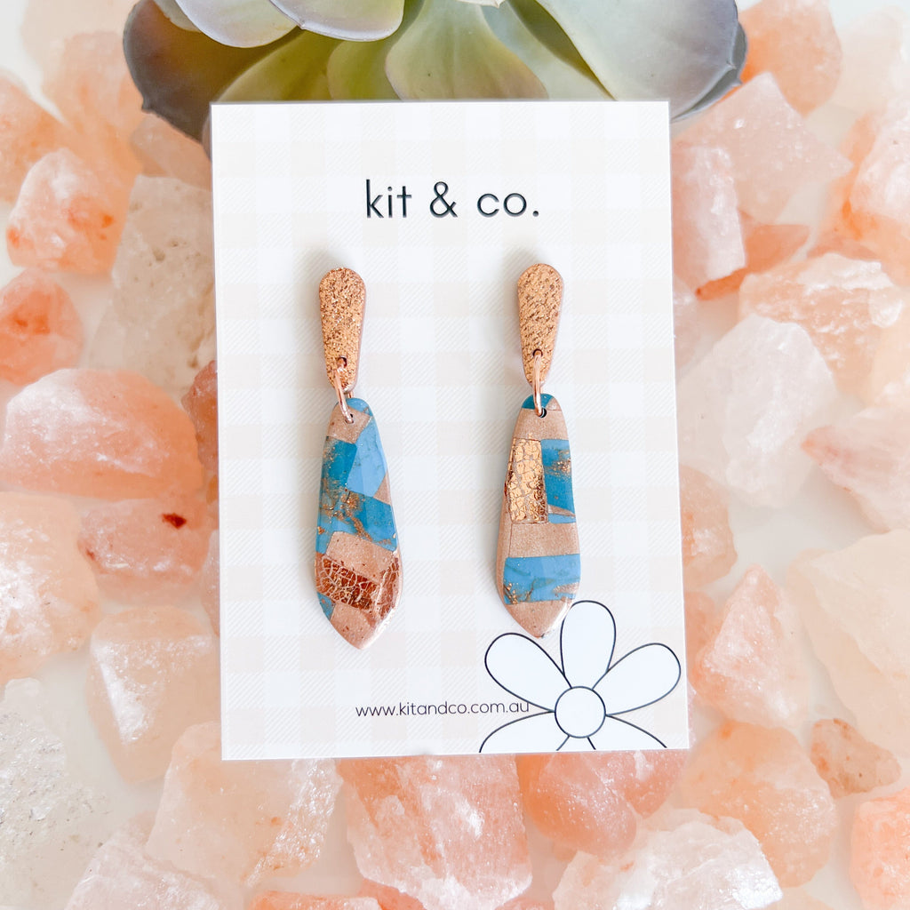 kitandco.com.au Earrings “Amanda” - Copper and Turquoise