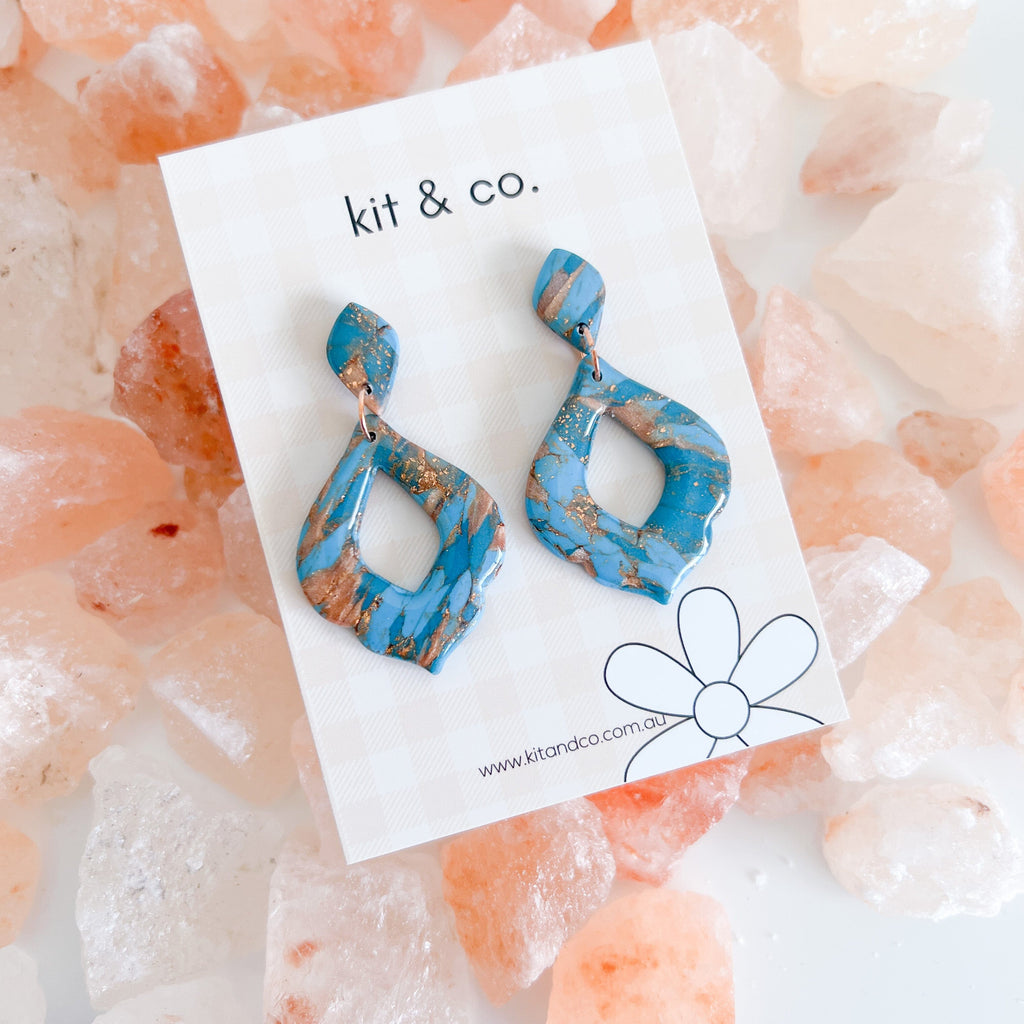 kitandco.com.au Earrings “Christine” - Copper and Turquoise