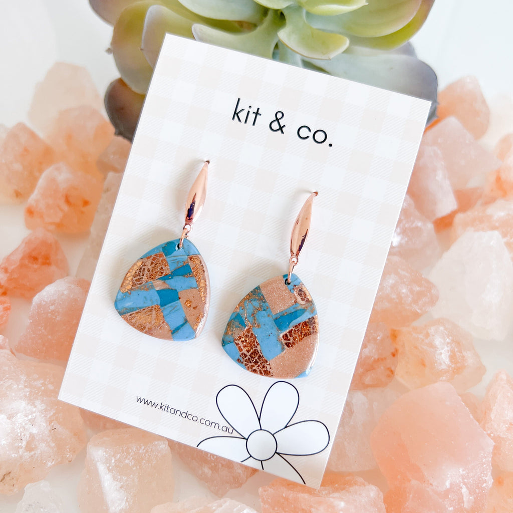 kitandco.com.au Earrings “Colleen” - Copper and Turquoise