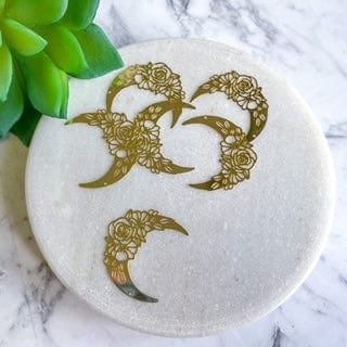 Floral Moon Charm - 6 pcs - Kit & Co.Jewelry Findings