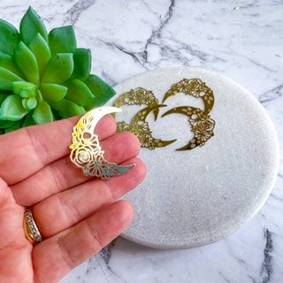 Floral Moon Charm - 6 pcs - Kit & Co.Jewelry Findings