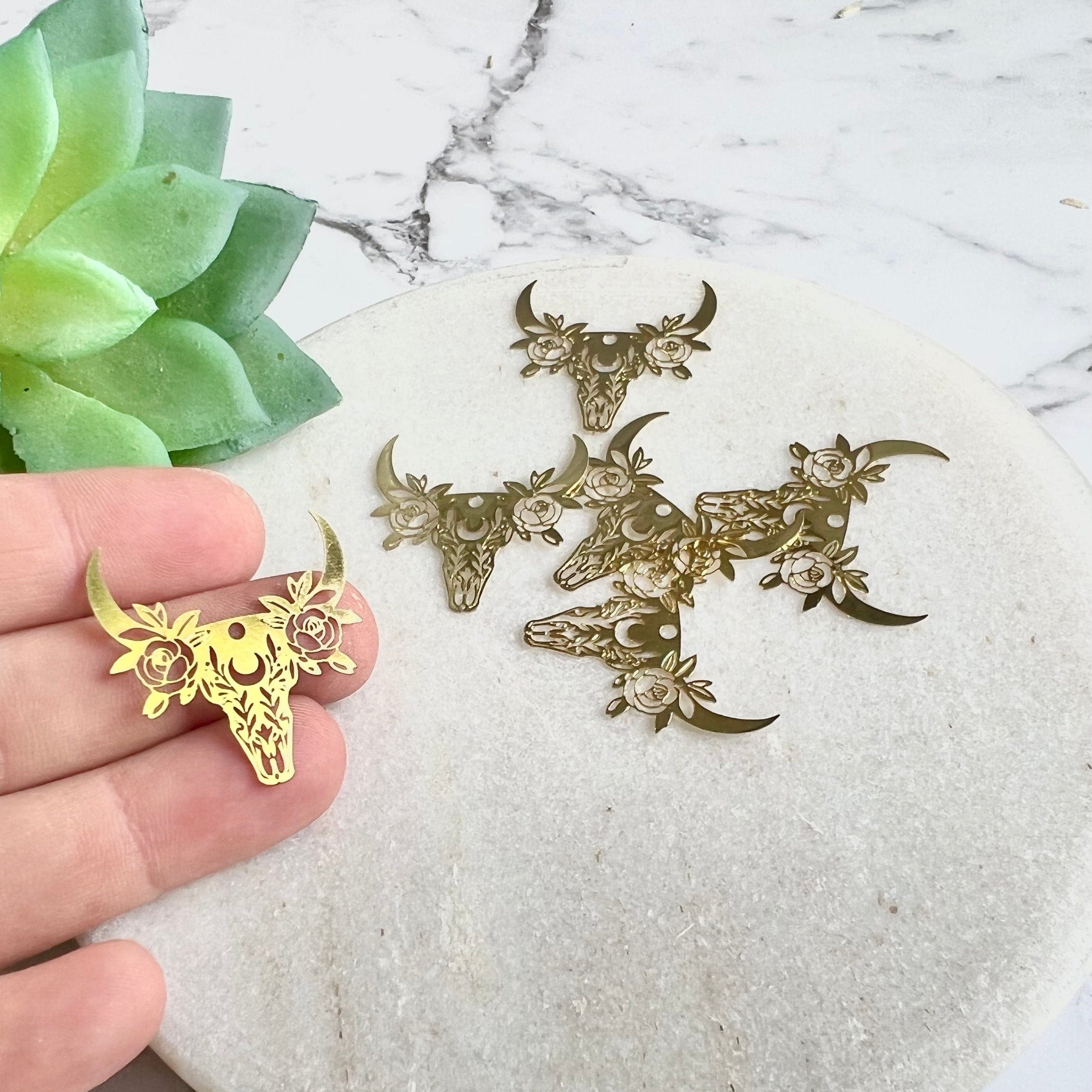 kitandco.com.au "Floral Skull" Charm - 6 pcs