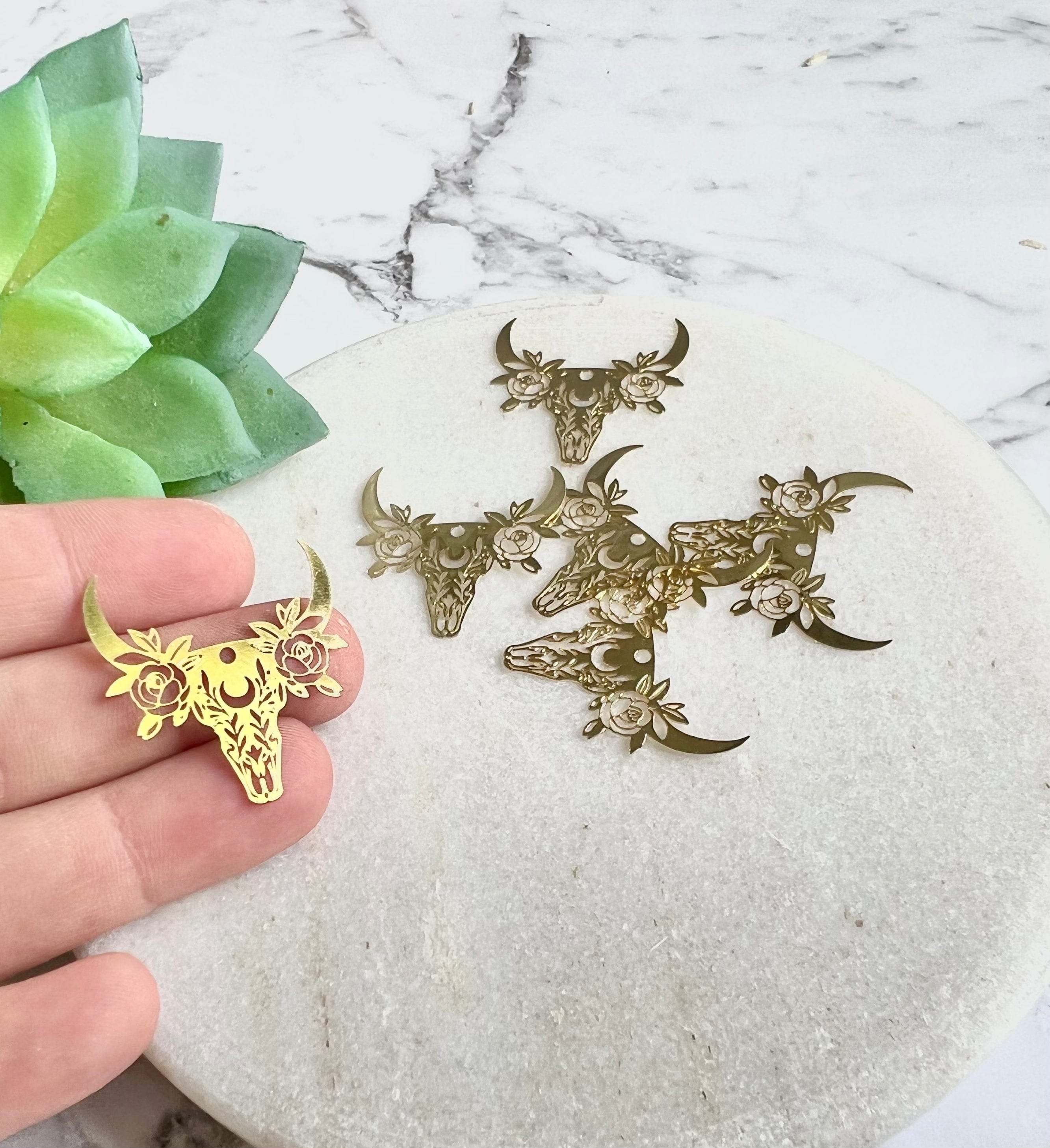 kitandco.com.au "Floral Skull" Charm - 6 pcs