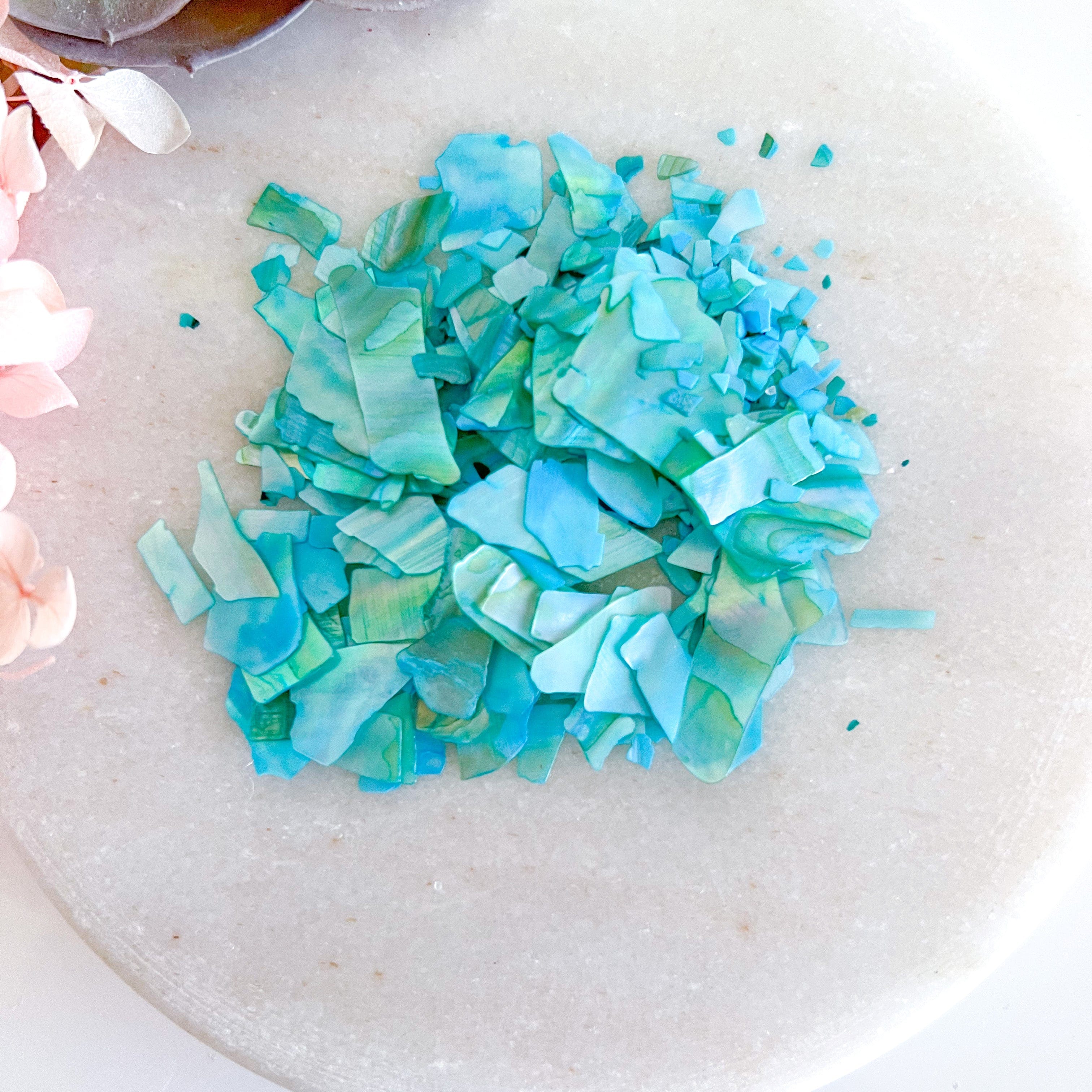 kitandco.com.au Foil Mother of Pearl Chips - Turquoise