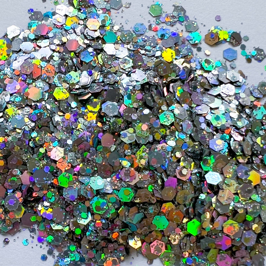 kitandco.com.au Glitter Silver - Holographic Chunky Glitter