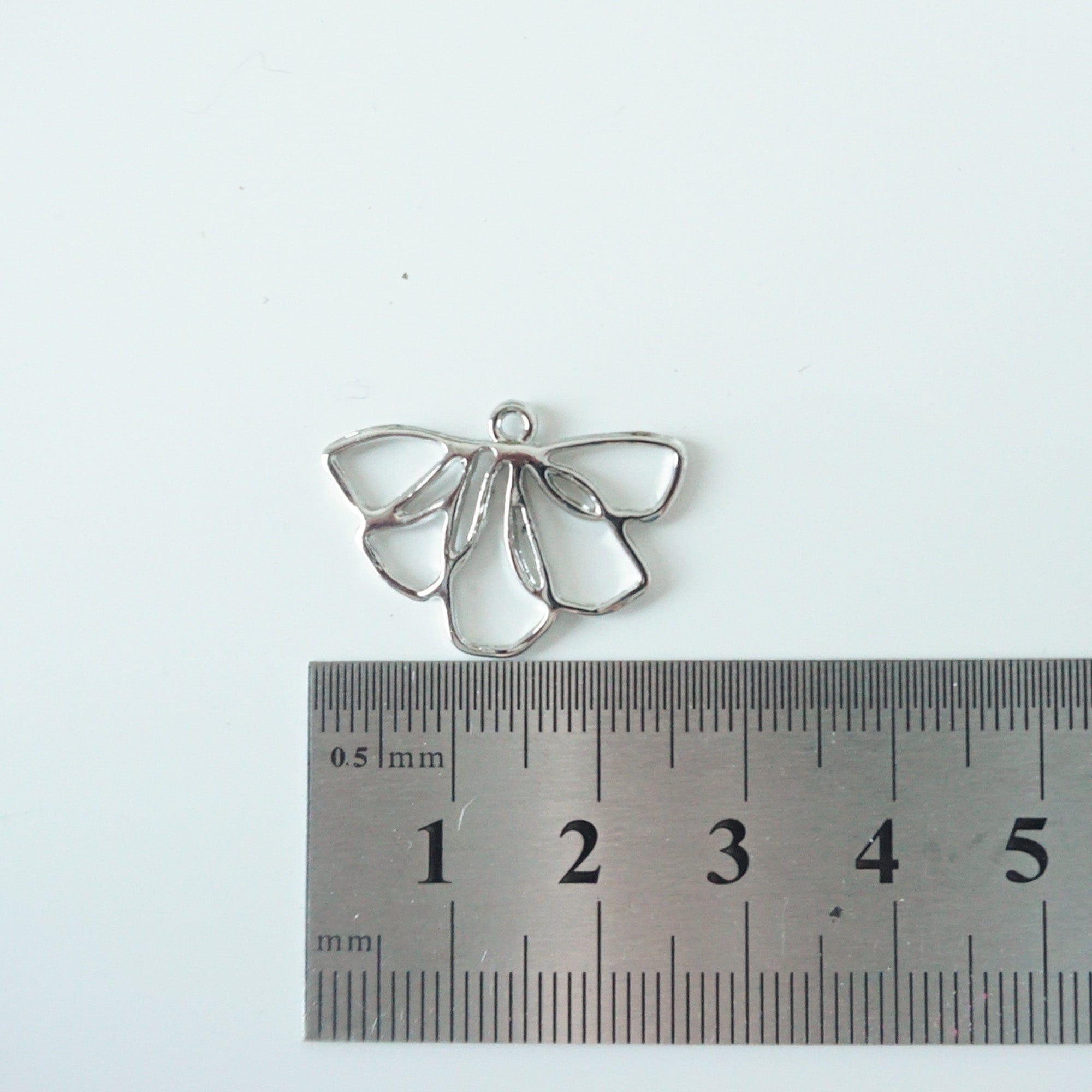 kitandco.com.au Petal Dangle Charm - 10 pcs Silver