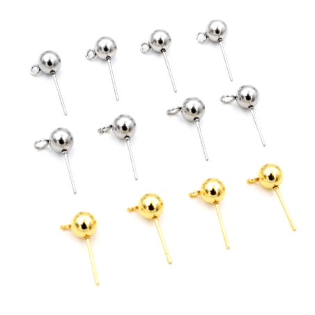 Stainless Steel 316 5mm Ball Post - 20 pcs Gold - Kit & Co.