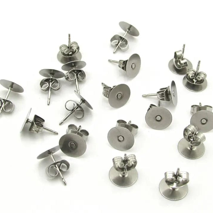 kitandco.com.au Stainless Steel (316L) Earring Posts & Backs (200pcs) - Silver